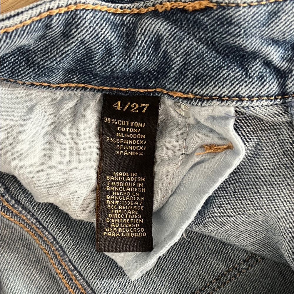 Rachel Roy Straight Leg High Waisted Casual Streetwear Distressed Blue Jeans - Picture 2 of 4